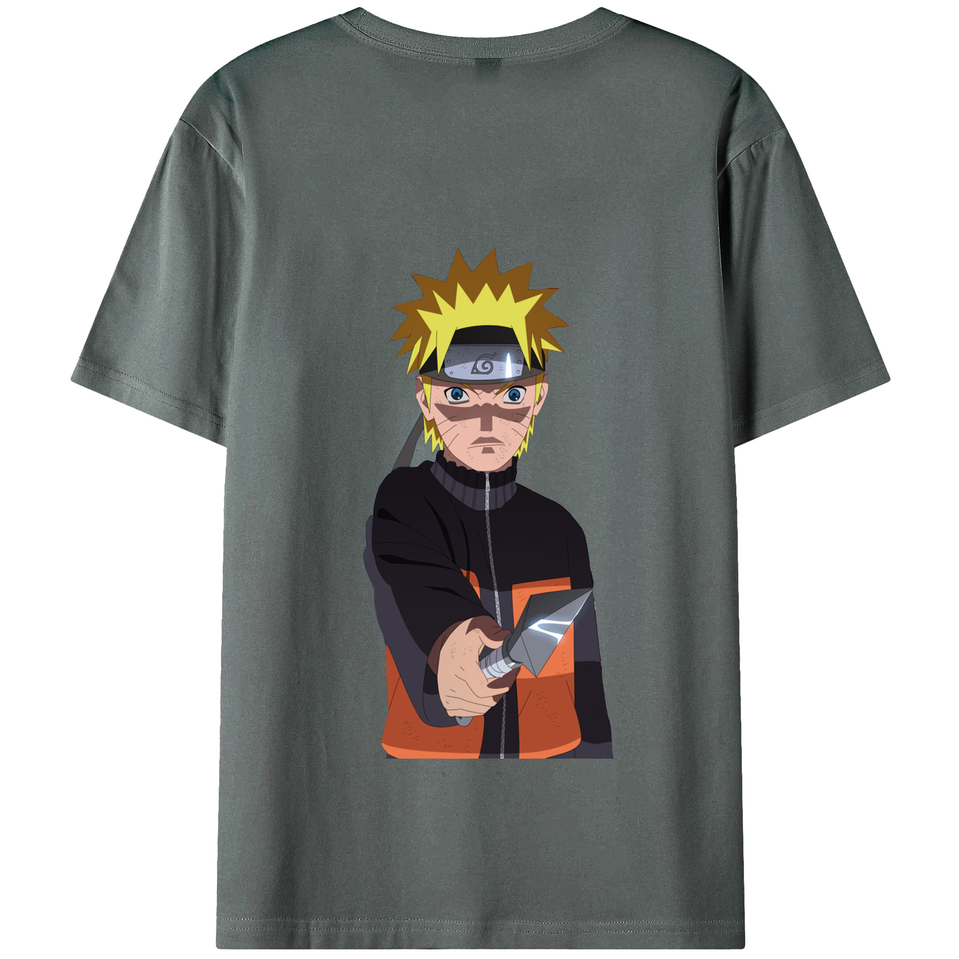 （画像用） NARUTO -ナルト- うずまき ナルト Uzumaki Naruto 綿100％半袖Tシャツ（背面プリント）